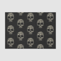 Papel tecidular com crânio de flor