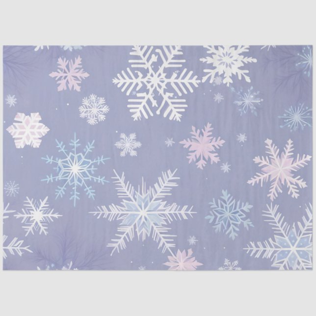 Seda papel tecidular cristal em flocos de neve (Frente )
