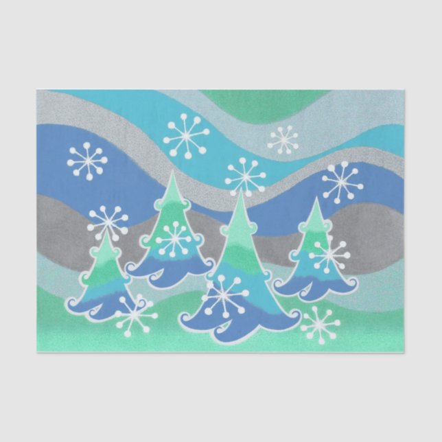 Seda Papel tecidular das árvores de inverno (Frente )