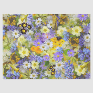 Seda papel tecidular das flores de primavera