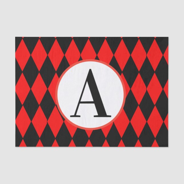 Seda Papel tecidular de 10 lb, RED & BLACK HARLEQUIN IN (Frente )