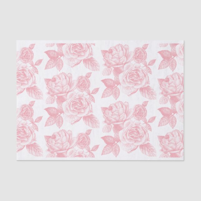 Seda Papel tecidular de desenho rosa a rosa (Frente )
