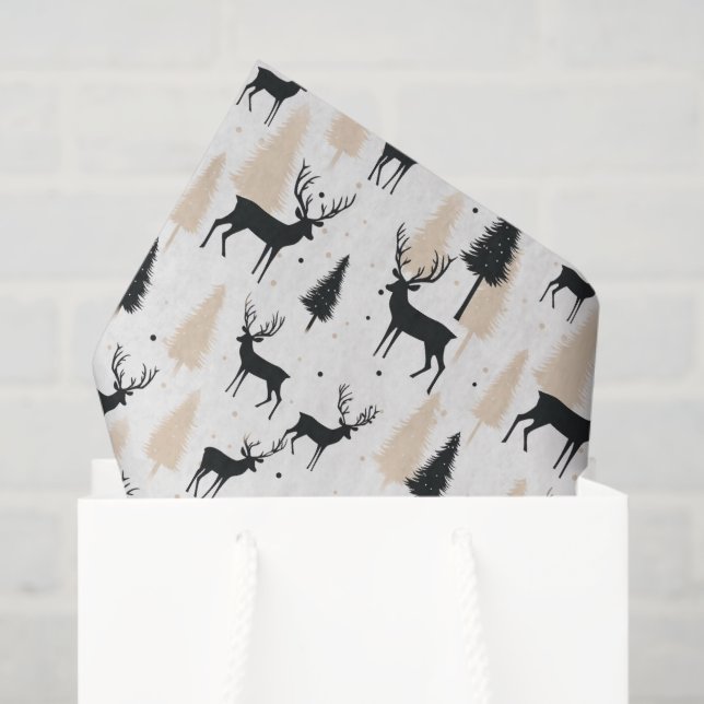 Seda Papel tecidular de veado de férias (Sacola de presentes)