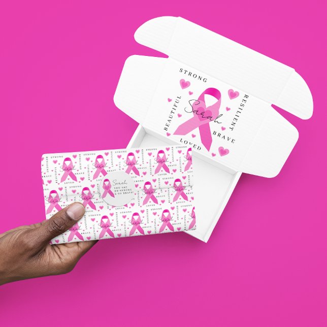Seda Papel tecidular do Cancer de mama (Empower someone with cancer with this thoughtful personalized tissue paper! Matching collection! )