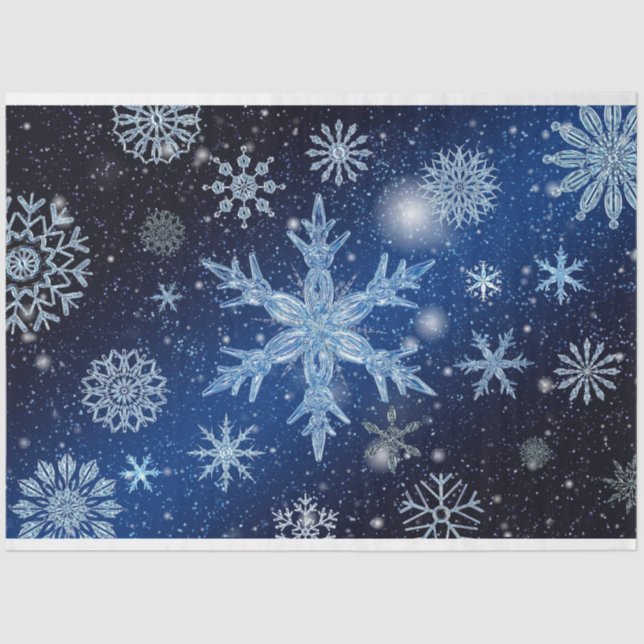 Seda papel tecidular flocos de neve do natal (Frente )