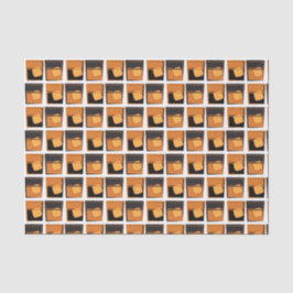 Seda Papel tecidular - Whiskey Óculos de ouro e preto