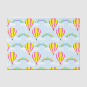 Seda Papel Teclado Balão de Ar Quente - Azul Claro