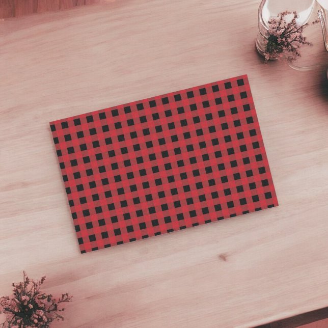 Seda Papel Tema da Xadrez de Buffalo Vermelho (Criador carregado)
