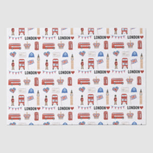 Seda Papel Tema de Londres London Themed Gift