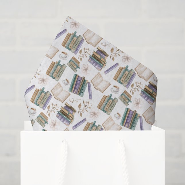 Seda Papel Tissue Amante de Livros em Branco (Sacola de presentes)