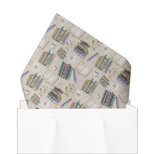 Seda Papel Tissue Amante de Livros em Creme