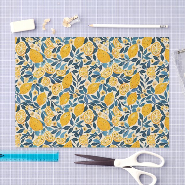 Seda Papel Tissue Botânico de Limão Mediterrâneo (Arte )