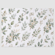 Papel Tissue Botânico Elegante de Eucalipto