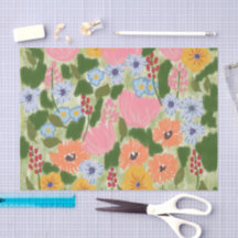 Papel Tissue Colorido de Flores Silvestres Caprich