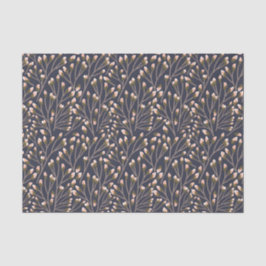 Seda Papel tissue de padrão botânico em tom azul estilo