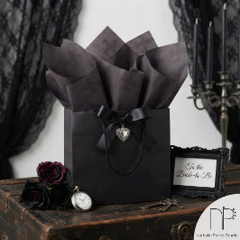 Seda Papel Tissue Flor de Lis Gótica Ameixa Sombria