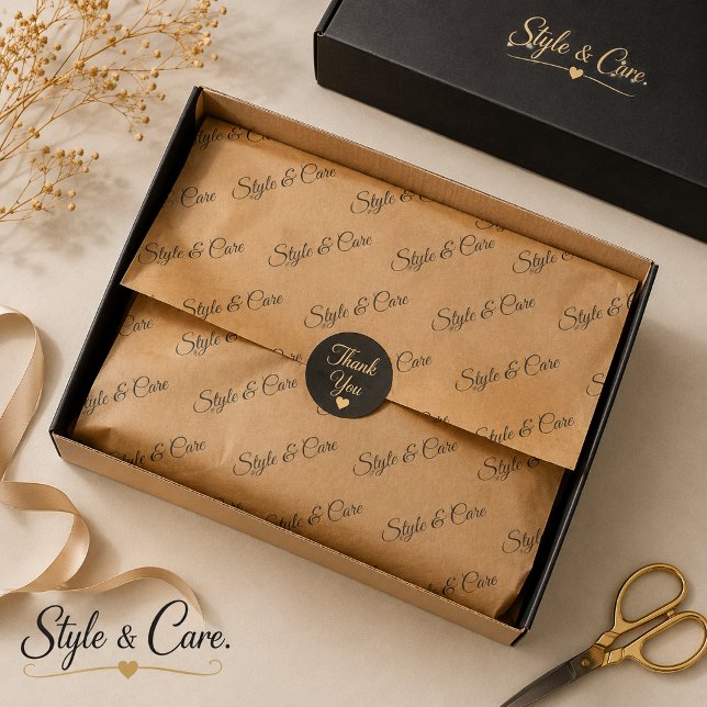Seda Papel Tissue Personalizado com Impressão de Nome (Personalized Tissue Paper with Name Pattern Print)