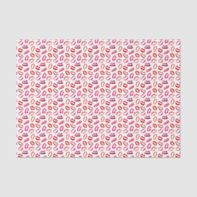 Seda Papel Tissues com Impressão de Beijo de Lábios (Frente )