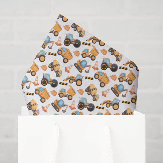 Seda Papel Toalha de Caminhão de Construção (Sacola de presentes)