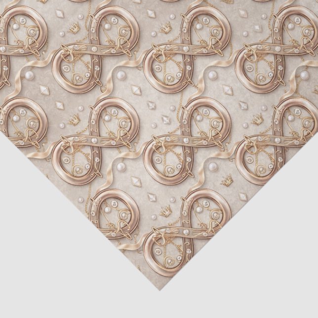 Seda Papel Toalha de Casamento Infinito Dourado (Detalhes)