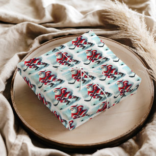 Seda Papel Toalha de Natal Jogador de Hóquei do Papai N