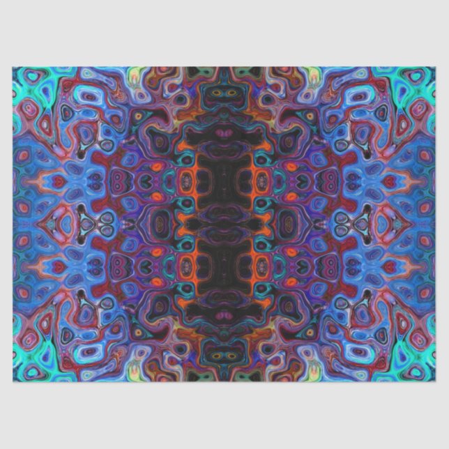 Seda papel tradicional de tecidos psicodélicos (Frente )