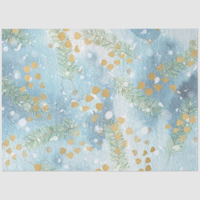 Seda Papel Watercolor de Natal II Design 7 (Frente )