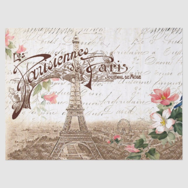 Seda Paris no lenço de papel de Decoupage do primavera (Frente )