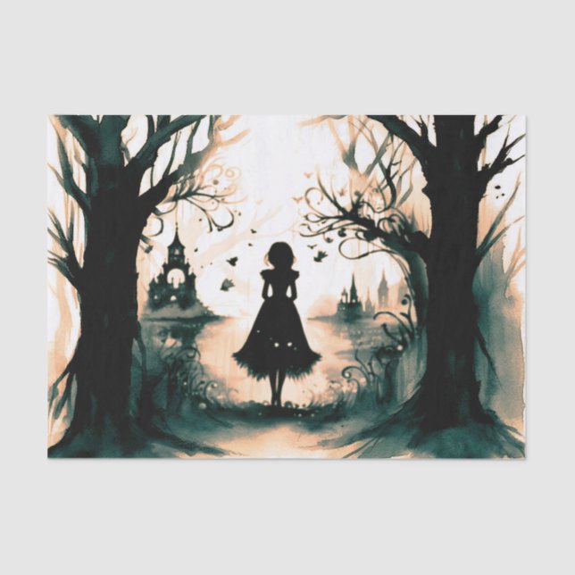 Seda Passear no Papel de Decoupage Tecido de Parque (Frente )