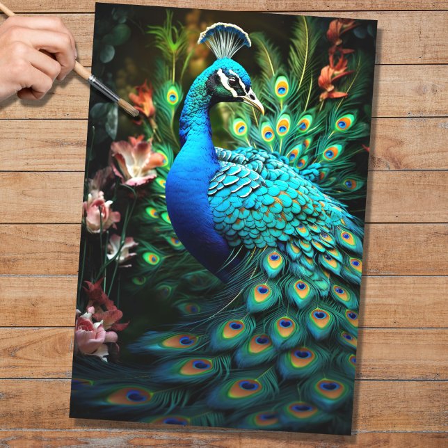 Seda Peacock no Papel de Decoupage da Tapeçaria 2 (Criador carregado)