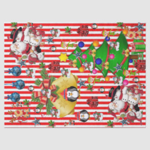 Seda Pinguim de Papel Tecido Natal