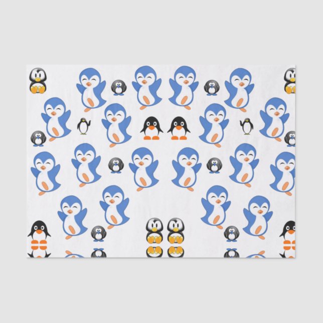 Seda Pinguins decorativos de papel tissue (Frente )