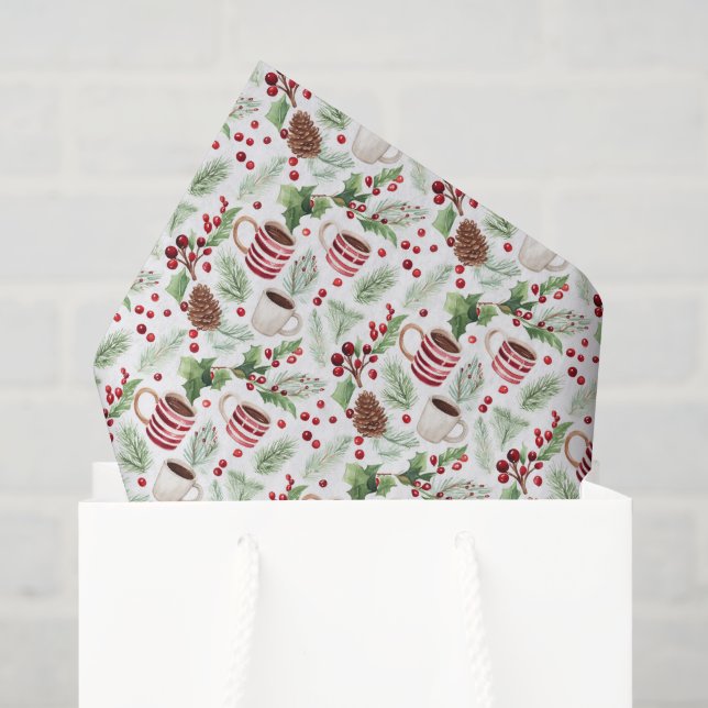 Seda Pinhas de Natal & Papel Higiênico de Férias de Caf (Sacola de presentes)