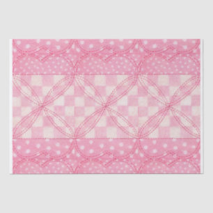 Seda PINK CORAÇÃO QUILT Papel de tecido