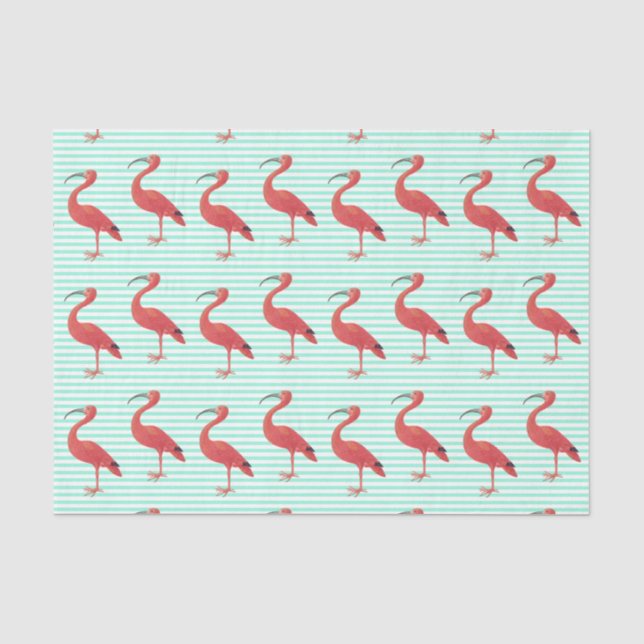 Seda Pink Flamingo Patterno - Papel Tecido de Belas Art (Frente )