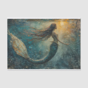 Seda Pintura a óleo de papel tecido de sereia