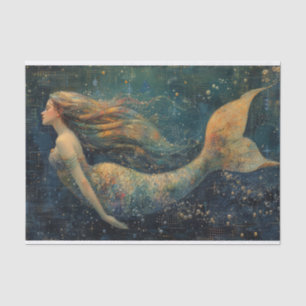 Seda Pintura a óleo de papel tecido de sereia