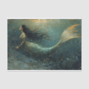 Seda Pintura a óleo de papel tecido de sereia