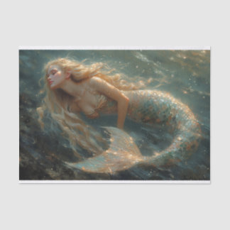Seda Pintura a óleo de papel tecido de sereia