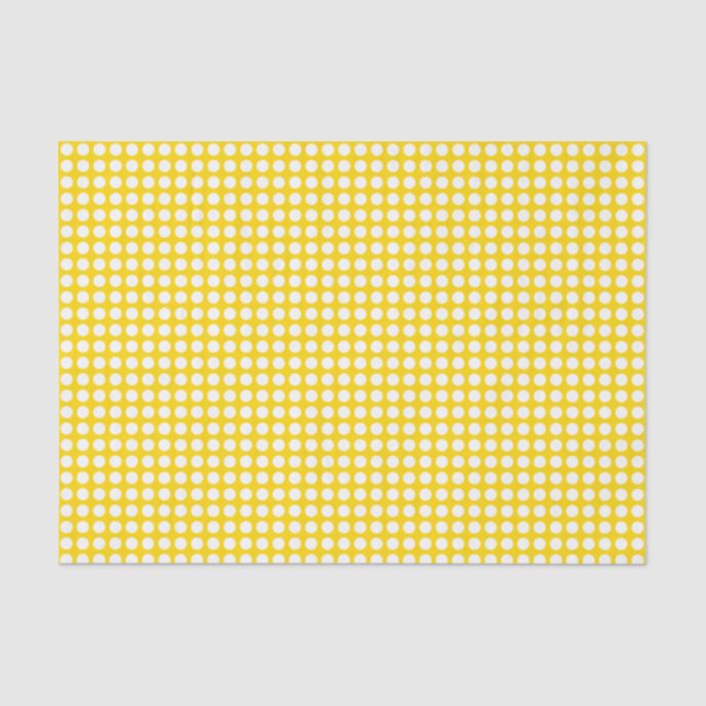Seda Pontos brancos no papel de tecidos amarelo Ouro (Frente )