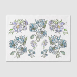 Seda Poppies & Peonias - Papel Tecido de Desligar