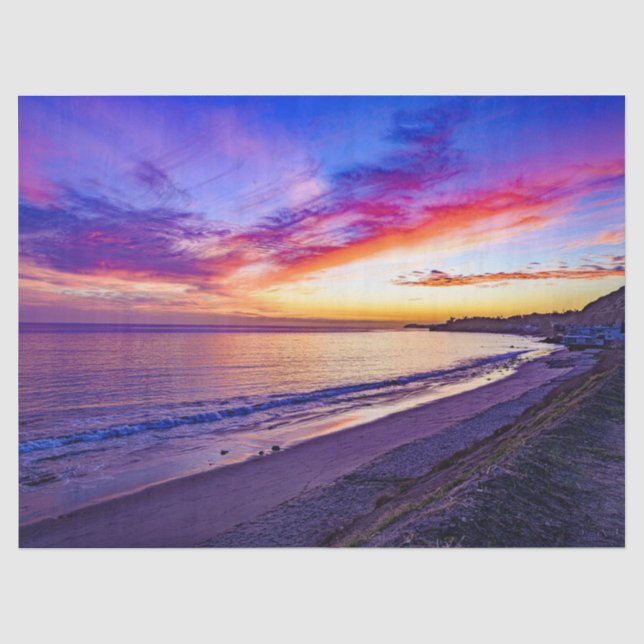 Seda pôr do sol no papel de lenços de praia (Frente )