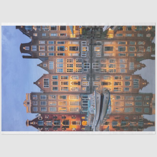 Seda Prédios urbanos em Papel Tecido de Decoupage de Ri (Frente )