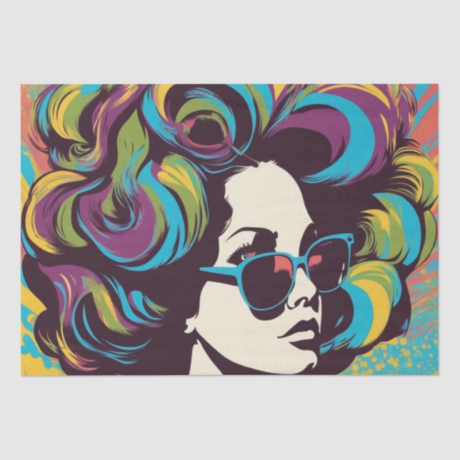Seda Psicodélico: Um Papel de Decoupage de Hippie Retro (Frente )