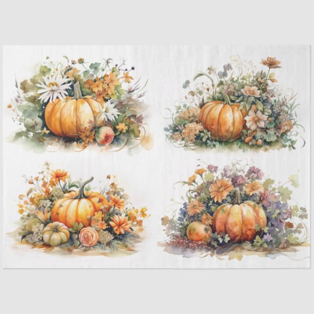 Seda Pumpkins e Florais colidem 1 papel de dissociação (Frente )