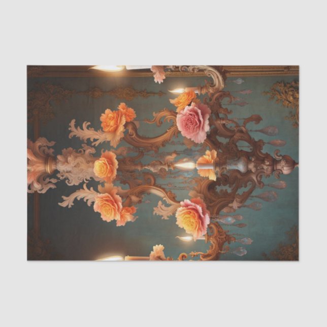 Seda Rococo French Chandelier 4 - Papel de Decoupage (Frente )