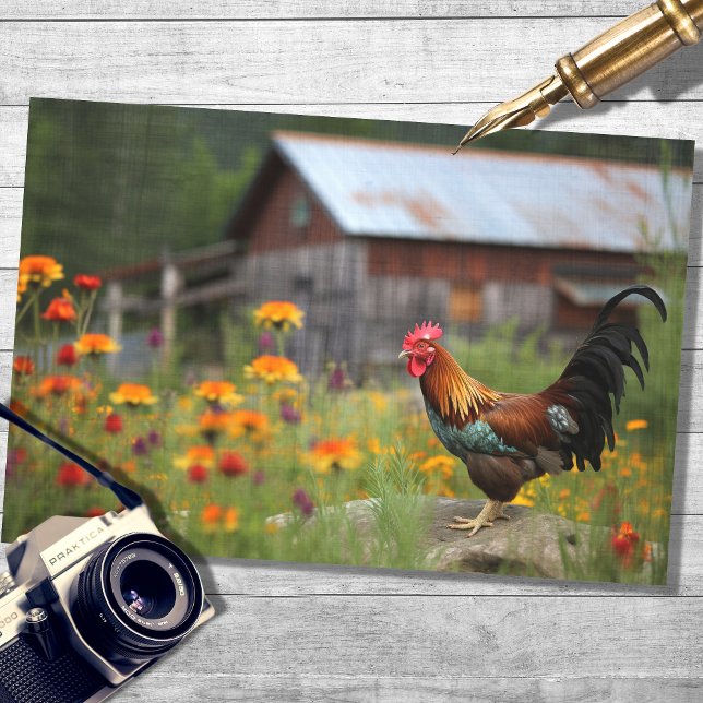 Seda Rooster no País 2 Papel de Decoupage (Criador carregado)