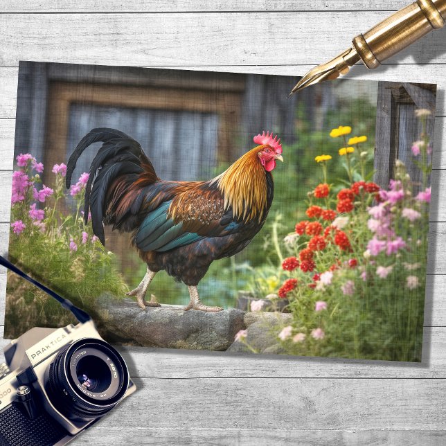 Seda Rooster no País 4 - Papel de Decoupage (Criador carregado)