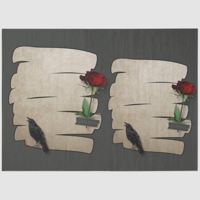 Seda Rosa de papel Gótico 20x30 da Raven  (Frente )