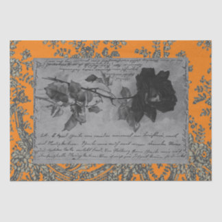 Seda ROSA PRETO LACE HALLOWEEN Papel de Tecido